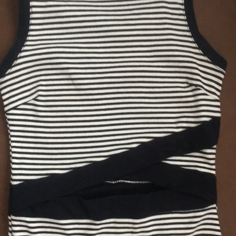 One❤️Clothing Los Angeles Striped Tank Fitted Midi Cut Out Dress - Picture 16 of 17